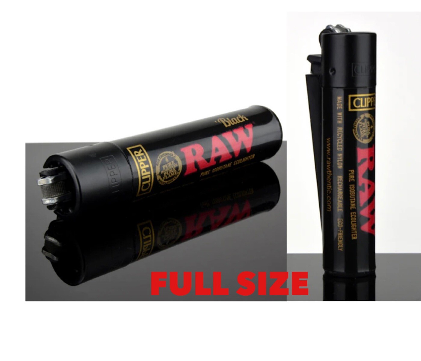 RAW organic cone king size (200PK)+raw black large clipper lighter