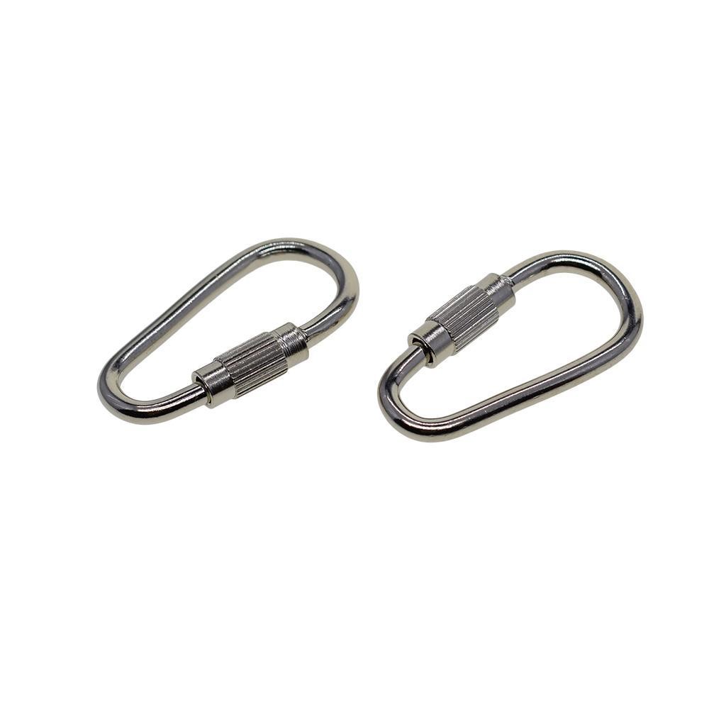 10pcs Steel Screw Lock Carabiner Hook Keychain Camping