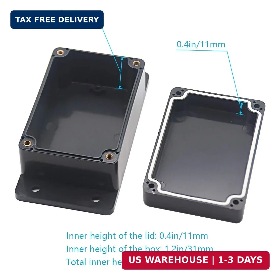 Zulkit Junction Box ABS Plastic Dustproof Waterproof IP65 Universal Electrical B