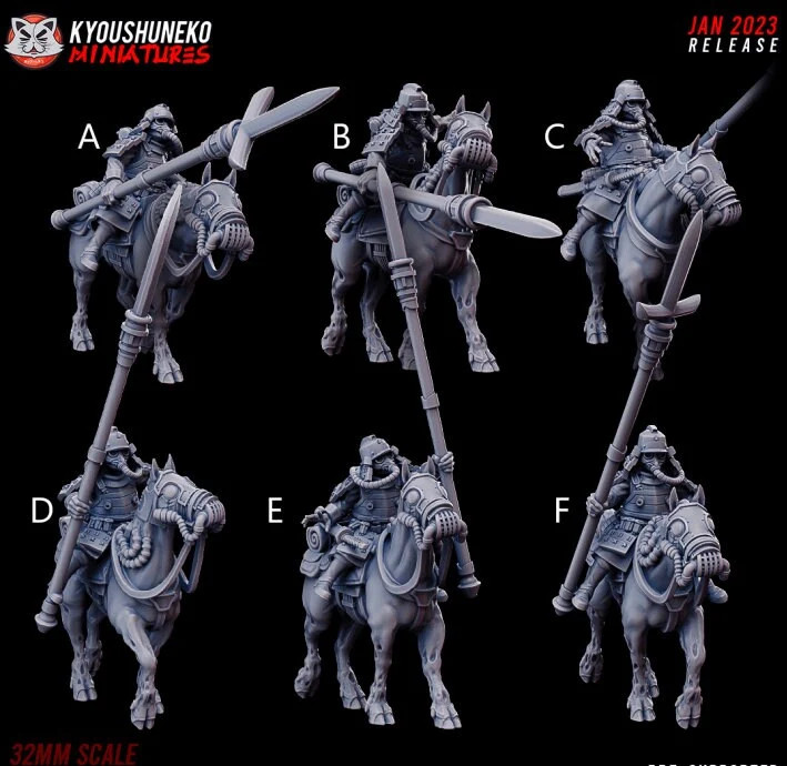 Lancer Tough Riders (Set of 6) - 28mm Heroic Shi - Resin Tabletop Miniatures