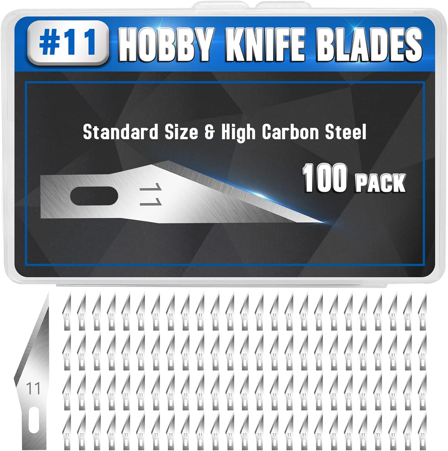 100 PCS Exacto Knife Blades, SK5 Carbon Steel #11 Exacto Blades Refill Craft Art