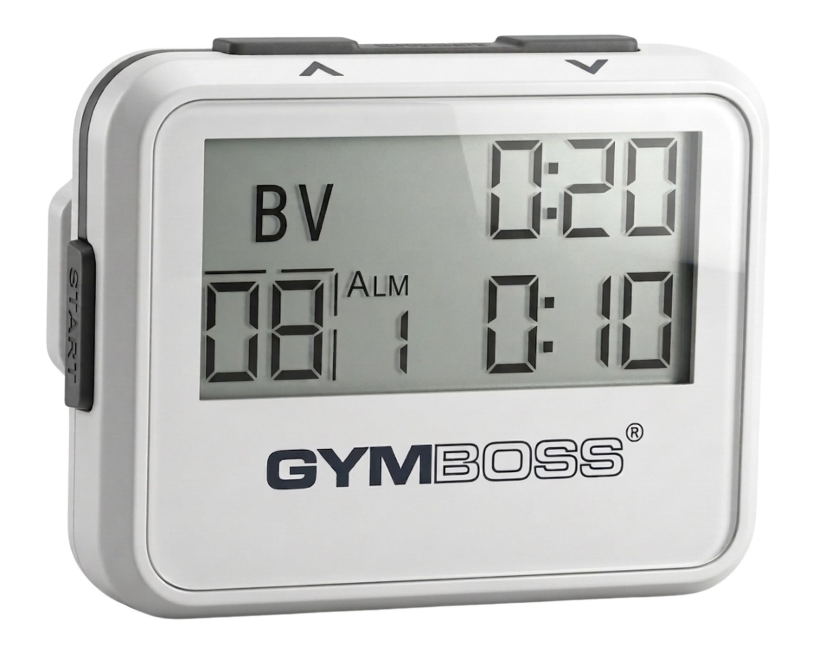 Gymboss Interval Timer and Stopwatch - White/Gray Gloss
