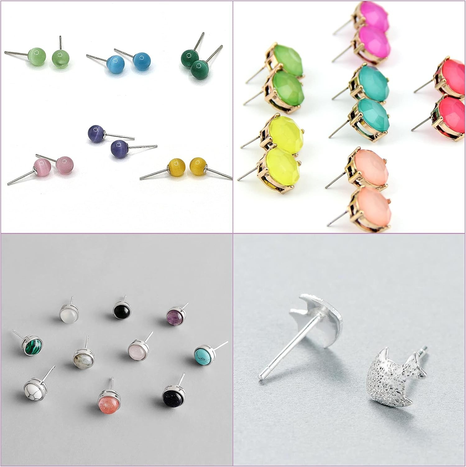 - Earring Posts, 300 pcs, Silver, Earring Studs for Jewelry Making, Earring Post