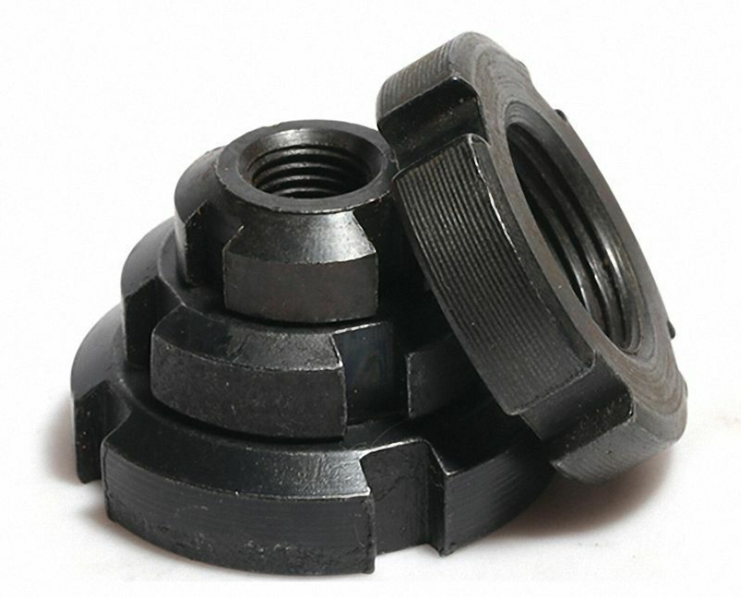 Left Hand Fine Thread Locknut Slotted Nut Retaining Castle Nut M10 - M60 Select