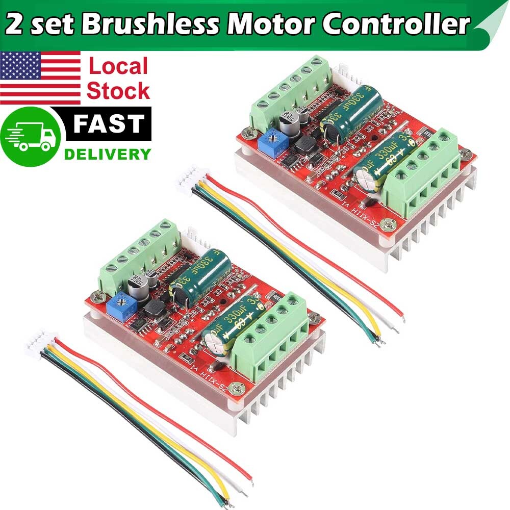 2X DC 6-60V 400W BLDC 3 Phase Brushless Motor Controller PWM Hall Motor Control
