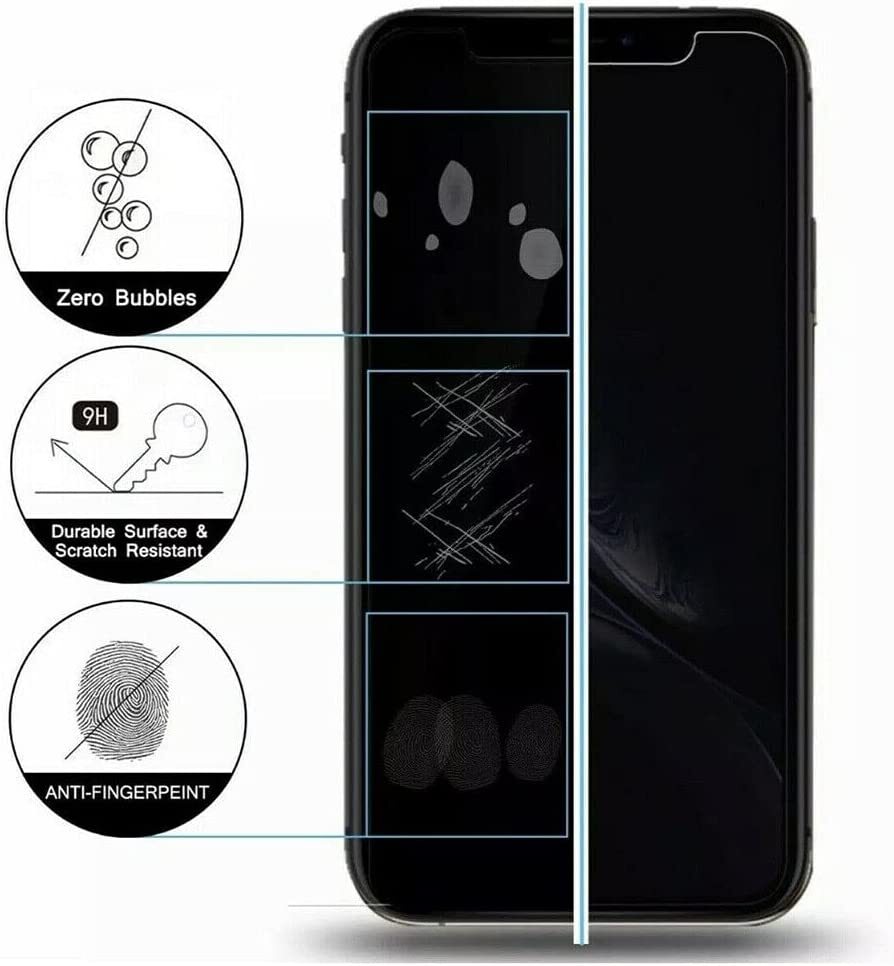 For iPhone 15 14 13 12 11 Pro Max Tempered Glass Privacy Screen Camera Protector
