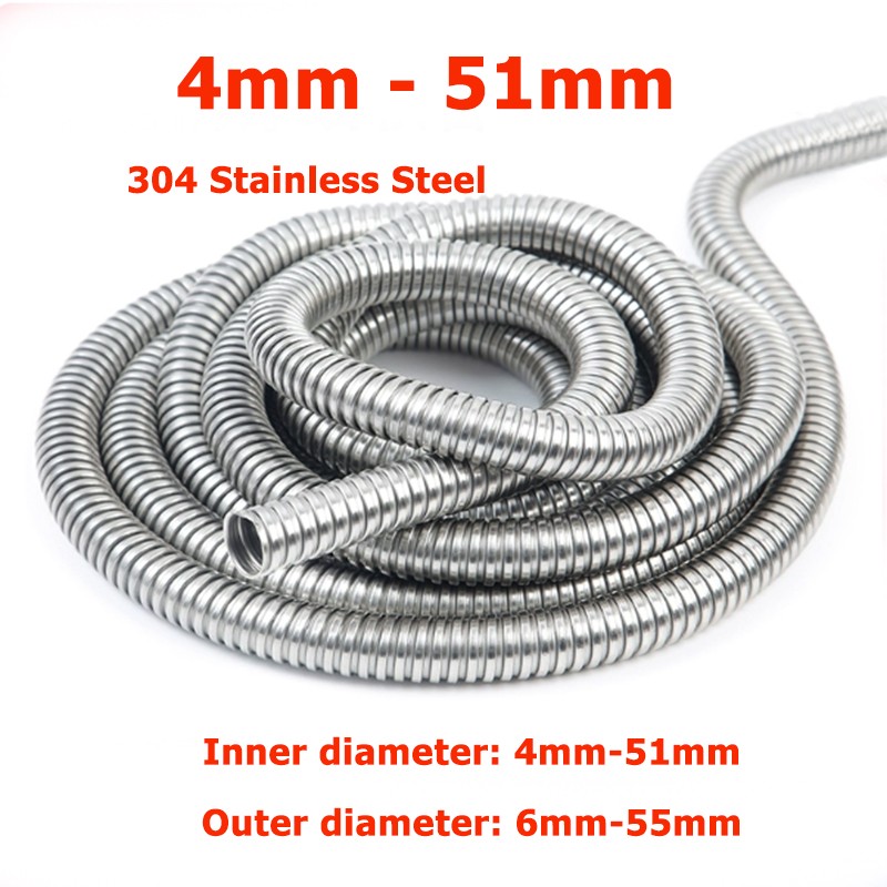 4mm~51mm 304 Stainless Steel Flexible Conduit Tube Cable Tidy Trunking Organiser