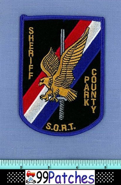 PARK COUNTY * SWAT SORT ILLINOIS Police Shoulder Patch SWORD IMPALED EAGLE 4G