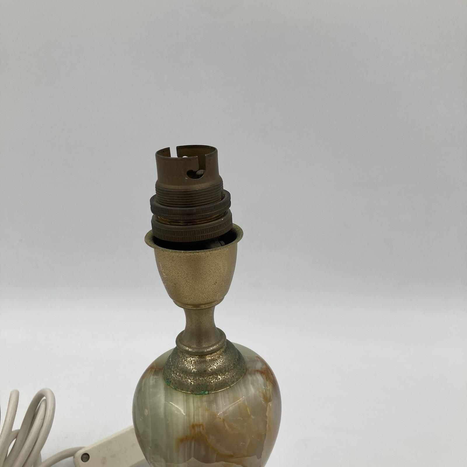 Vintage Brass & Stone Table Lamp Traditional Classical 27cm