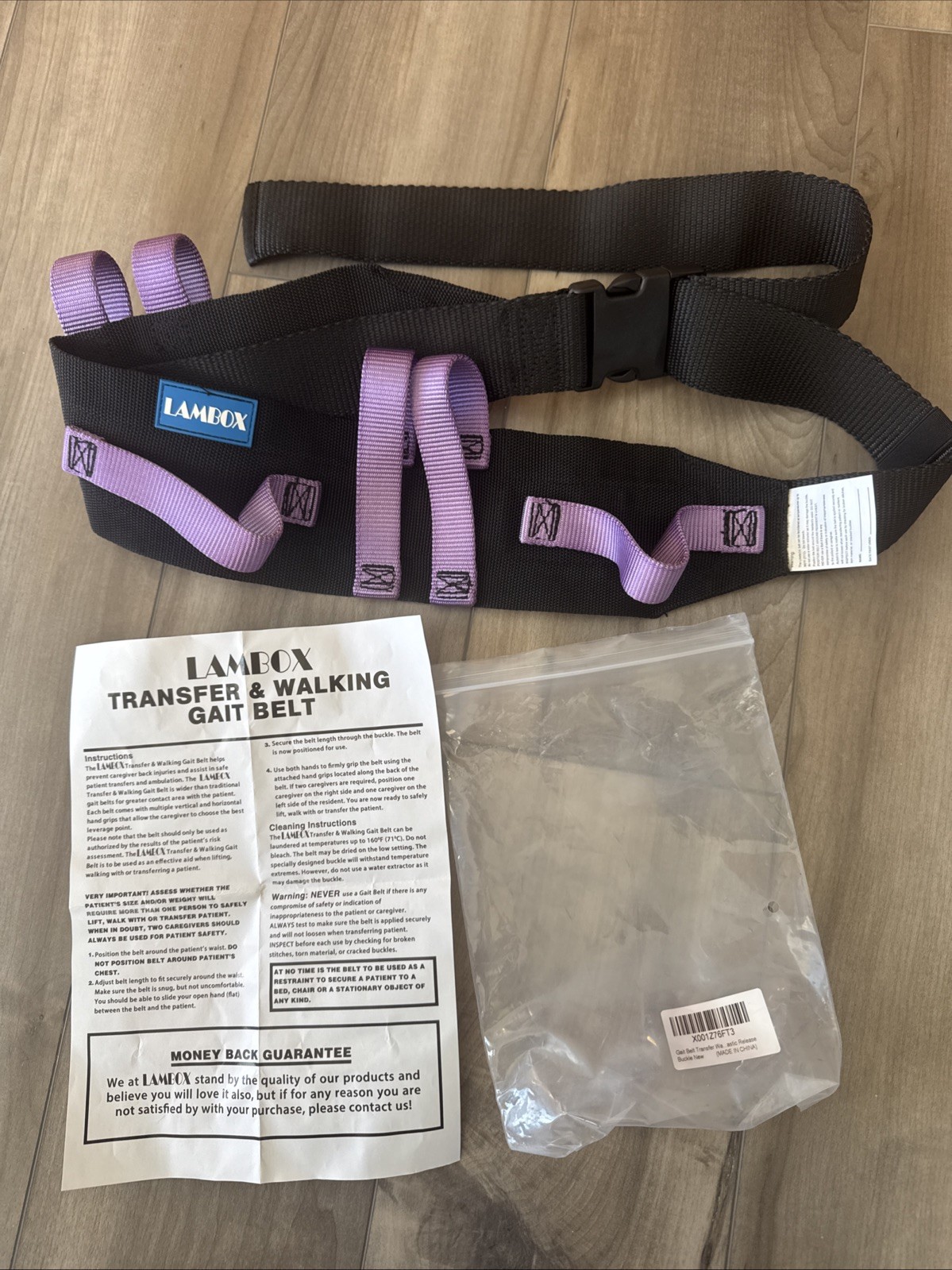 LAMBOX Transfer Walking Gait Belt with Multi Handles