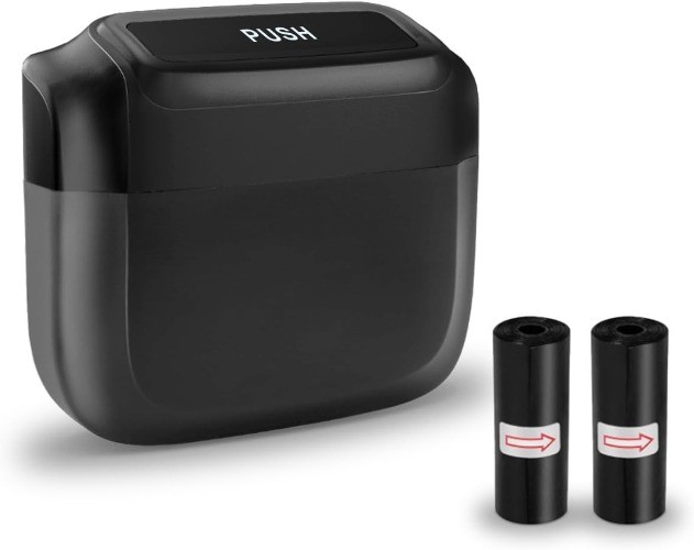 Mini Car Trash Can with Lid, Leakproof & Waterproof Auto Garbage  Color: Black