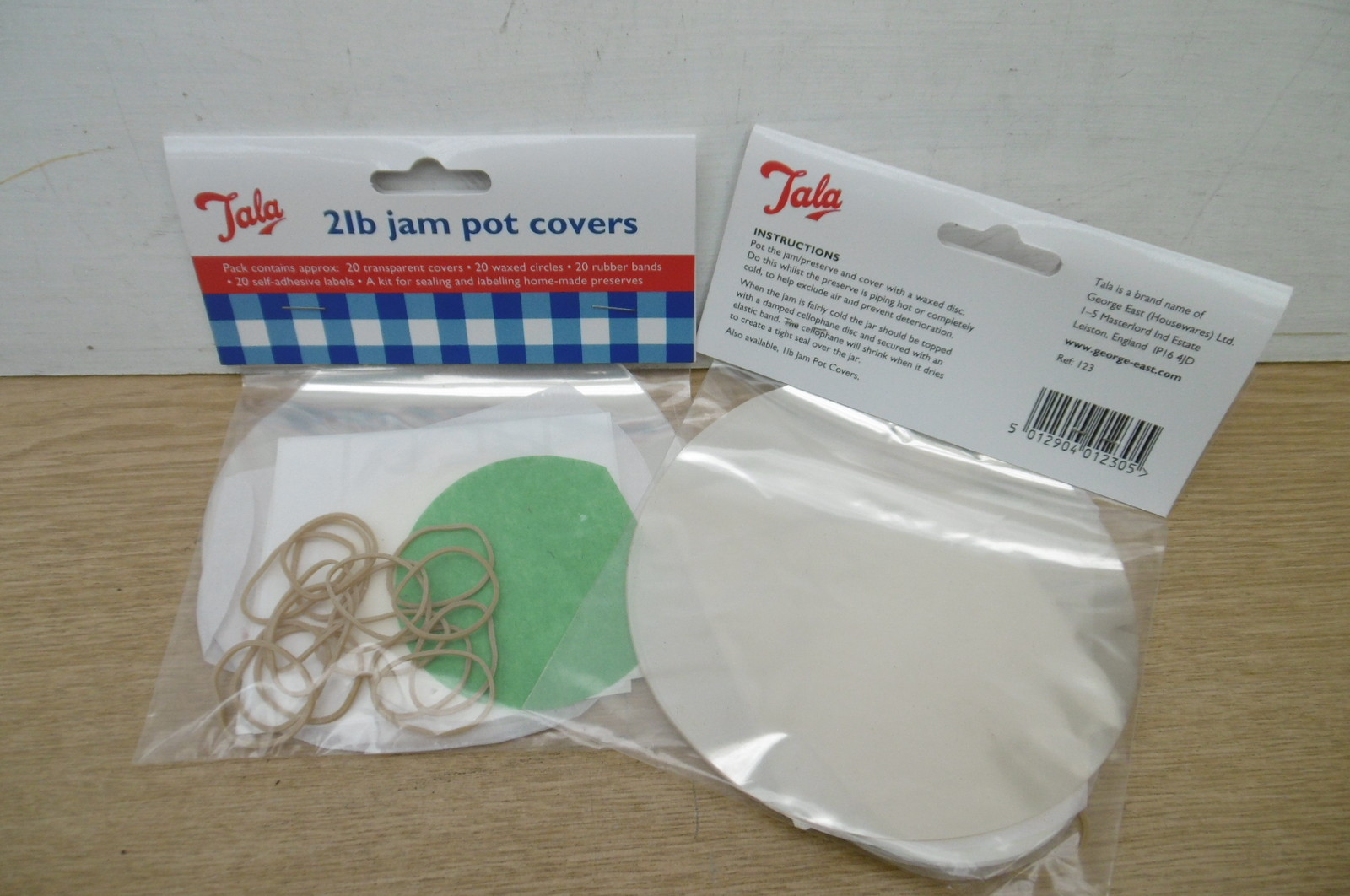2 X PACKS OF 20 TALA 2 LB JAM POT COVERS 123