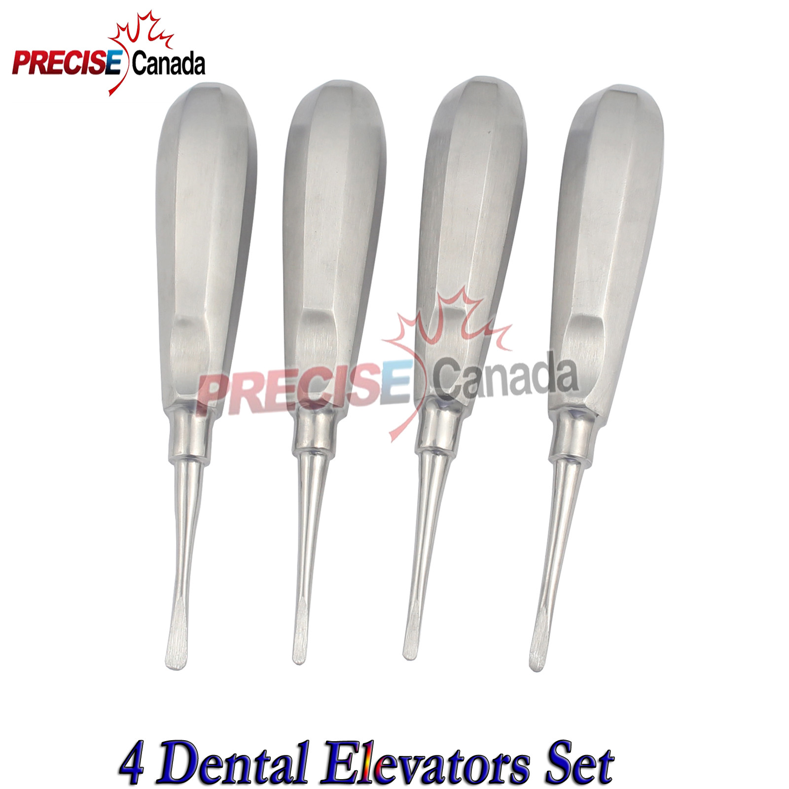 4 Pcs Elevators STRAIGHT Set 2 3 4 5 MM Dental Instruments