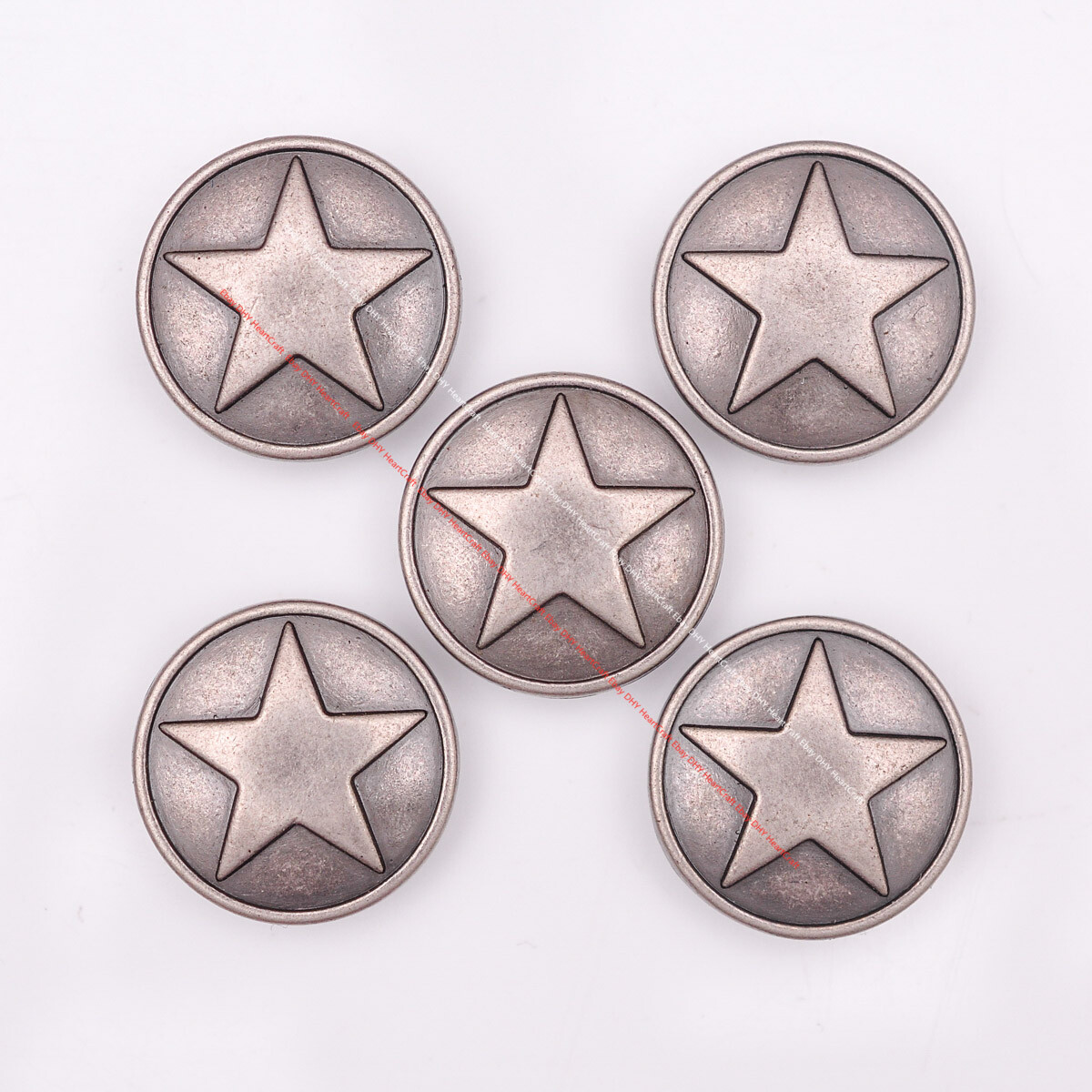 10x Western Vintage Round Star Fast Rivet Studs Tacks Belt Leathercraft Concho