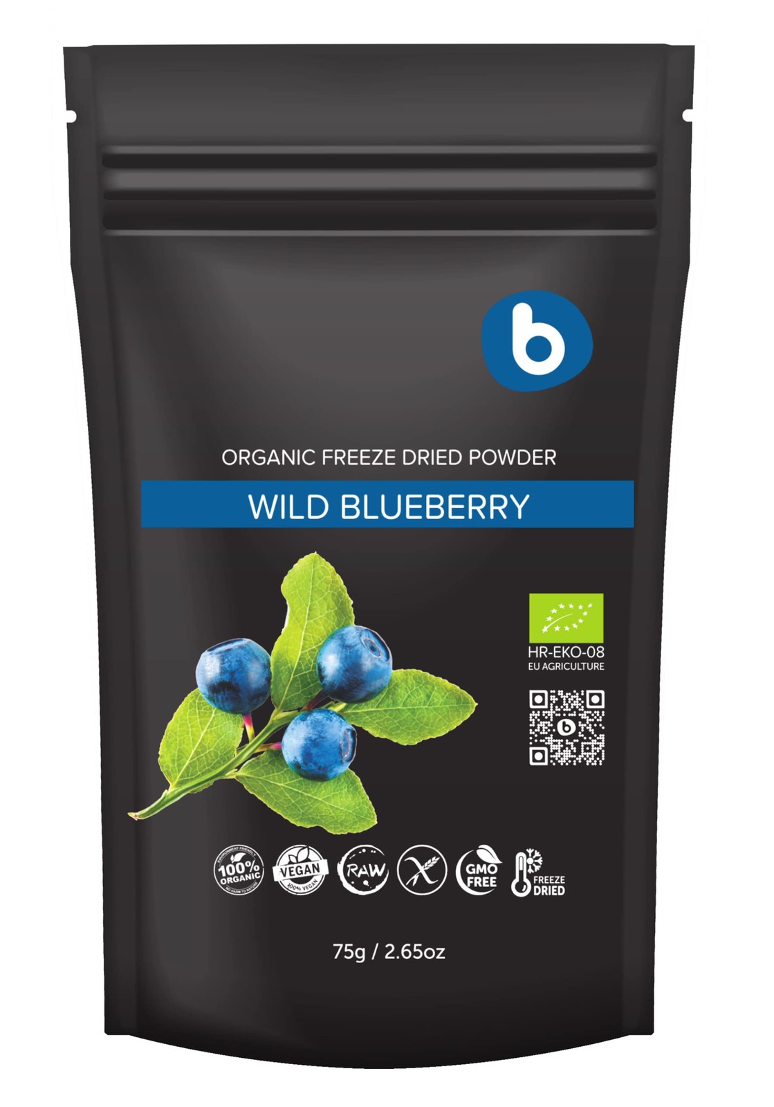 Organic Wild Blueberry Powder, Bilberry Powder - from Freeze Dried Blueberrie...