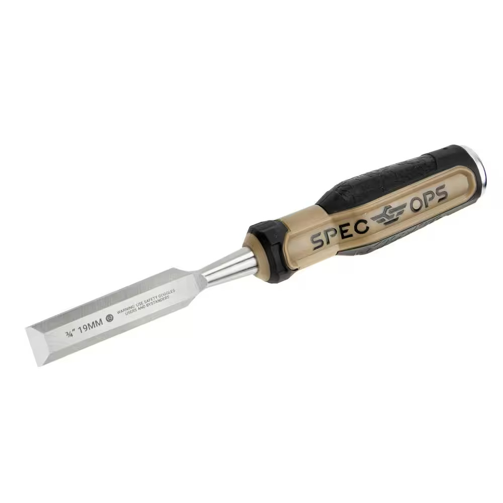 Wood Chisel, 3/4 In. Blade, High-Carbon Steel Blade, Shock-Absorbing Grip