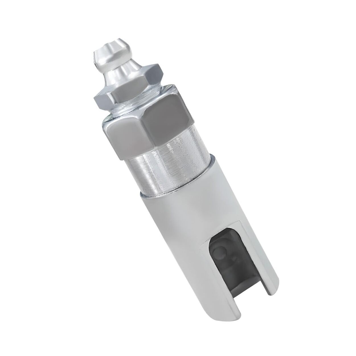 Grease Gun Coupler with 1/8 inch NPT Threads, Push on Slotted Right Angle 90