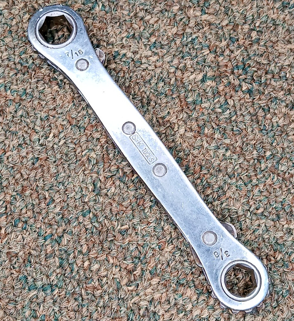 S-K Tools 7/16" x 3/8" Double Box Universal Spline Wrench RB1214 USA MADE