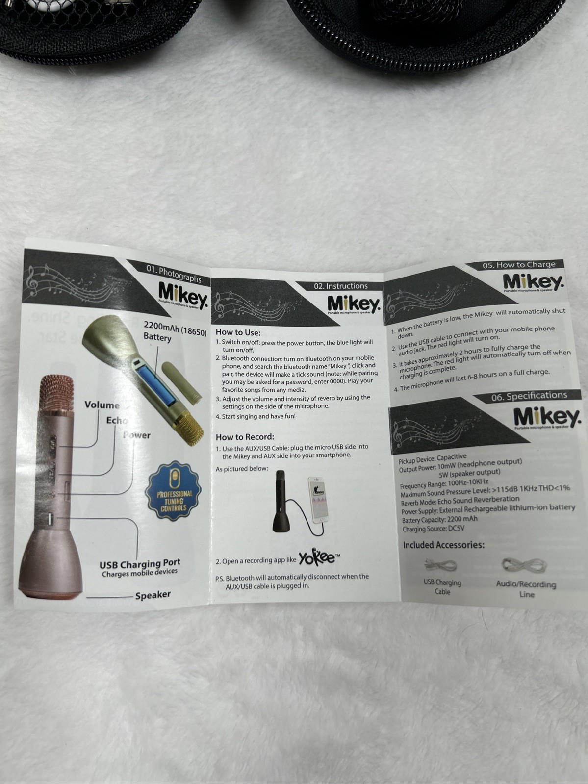 Mikey Wireless Karaoke Microphone And Speaker With Case