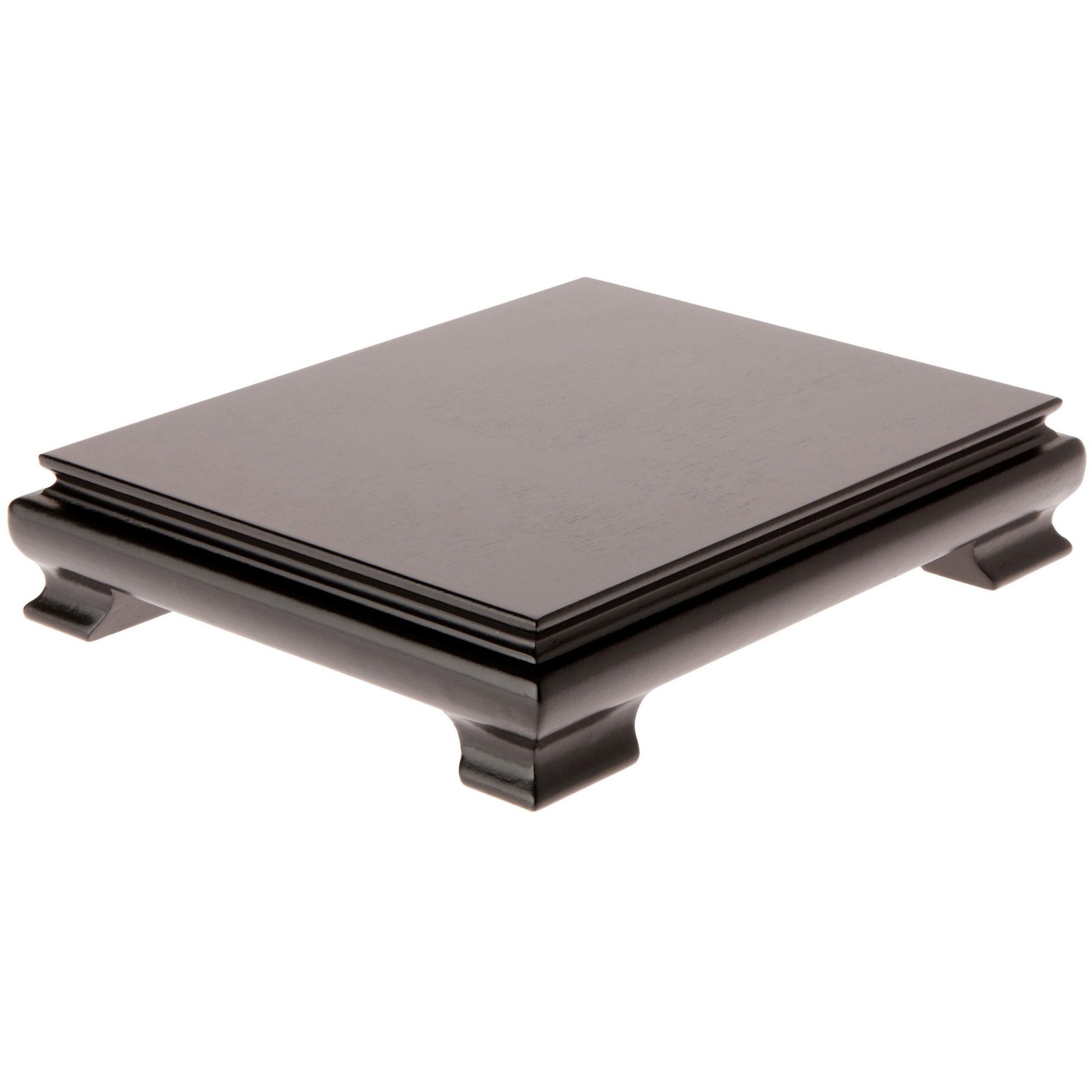 Plymor Black Rectangle Wood Veneer Footed Display Base, 9.625" x 7.625" x 1.75"