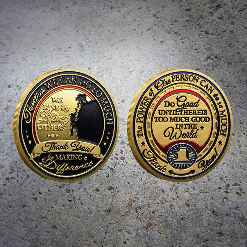 20PCS Thank You For Making A Difference Gold Plated Commemorative Challenge Coin