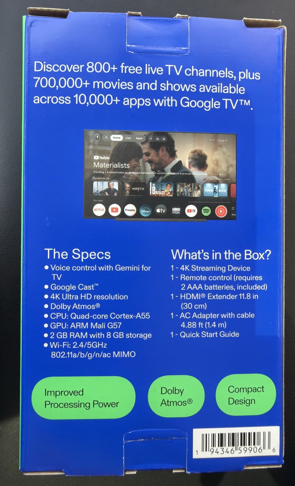 onn 4K Streaming Device, Google TV with Gemini (NEW 2026 Model) - Fast Streaming