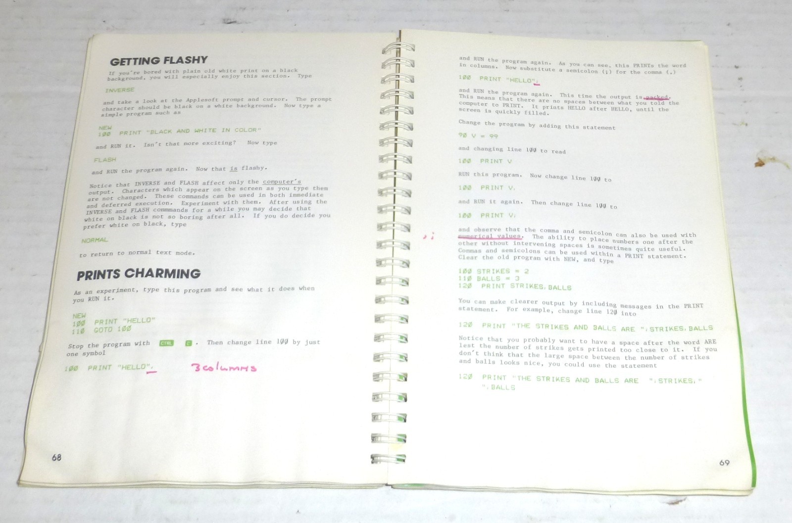 Vintage The Applesoft Tutorial by Apple Computer Spiral Bound Book PLEASE READ