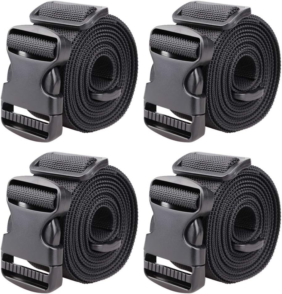 1.5 Adjustable Utility Straps with Buckle 4-Pack 9.5ft Luggage Bag Straps