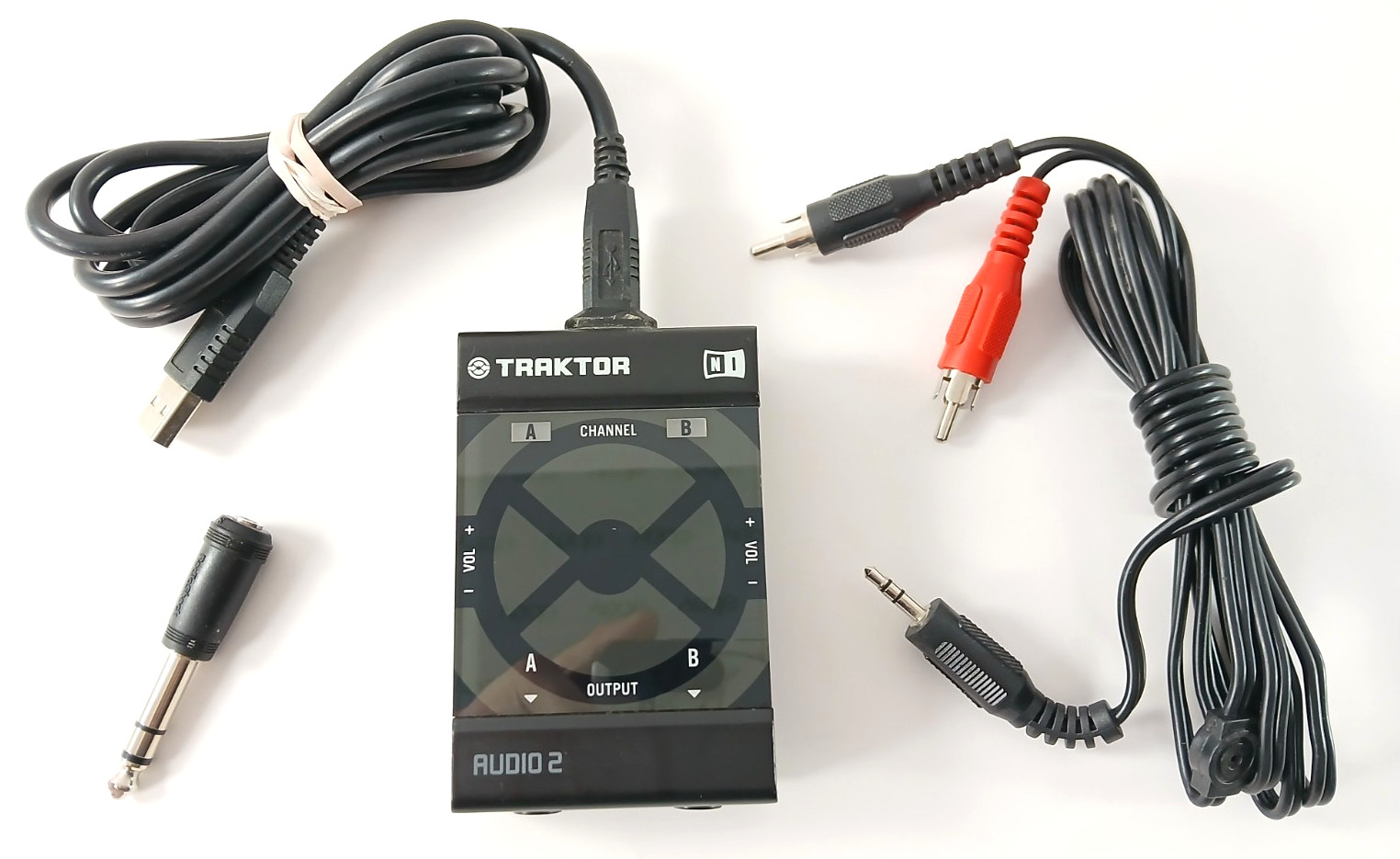 Traktor AUDIO 2 Pro DJ 2-Channel USB Audio Interface Splitter Soundcard + Cables