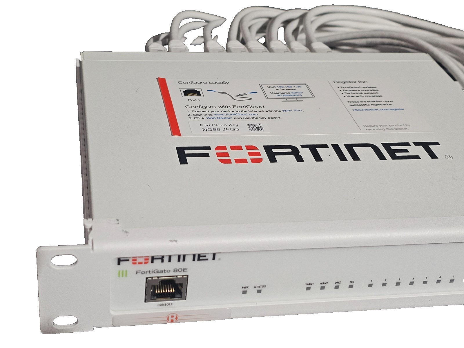 Fortinet Fortigate 80E FG-80E Network Security Firewall w/ Rack Mountable kit