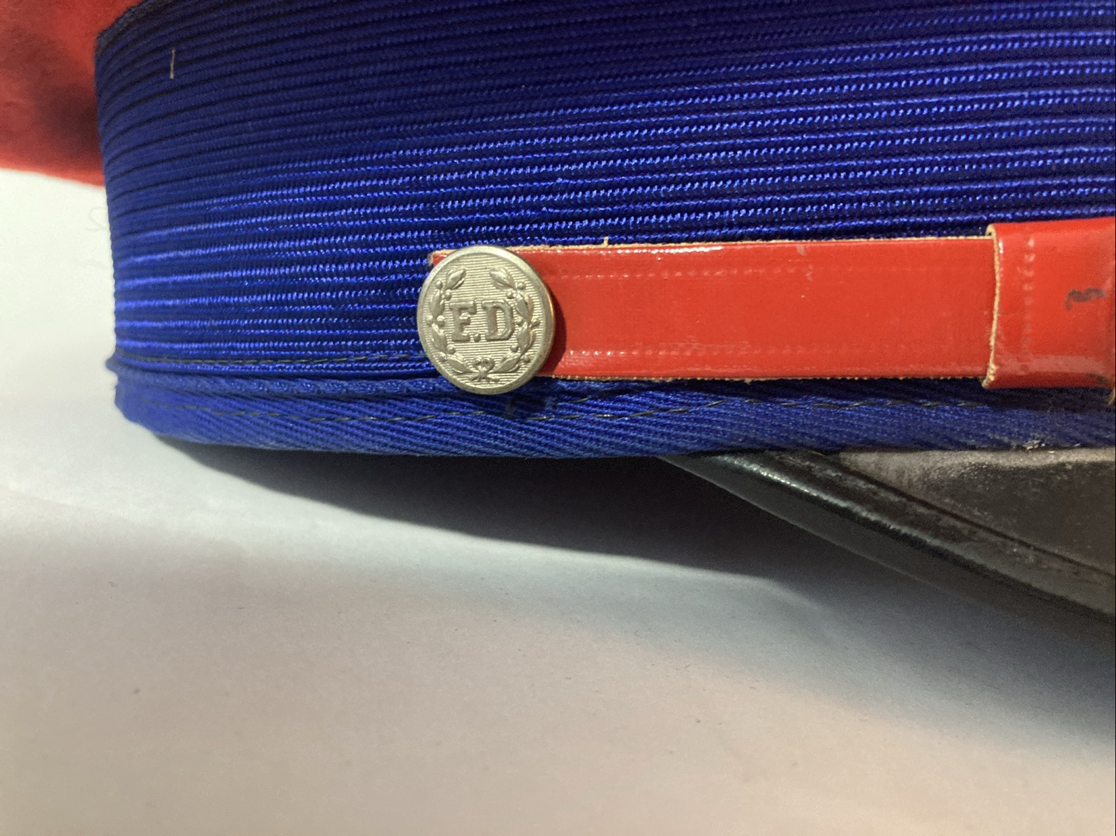 Vintage Fire department Red And Blue Hat