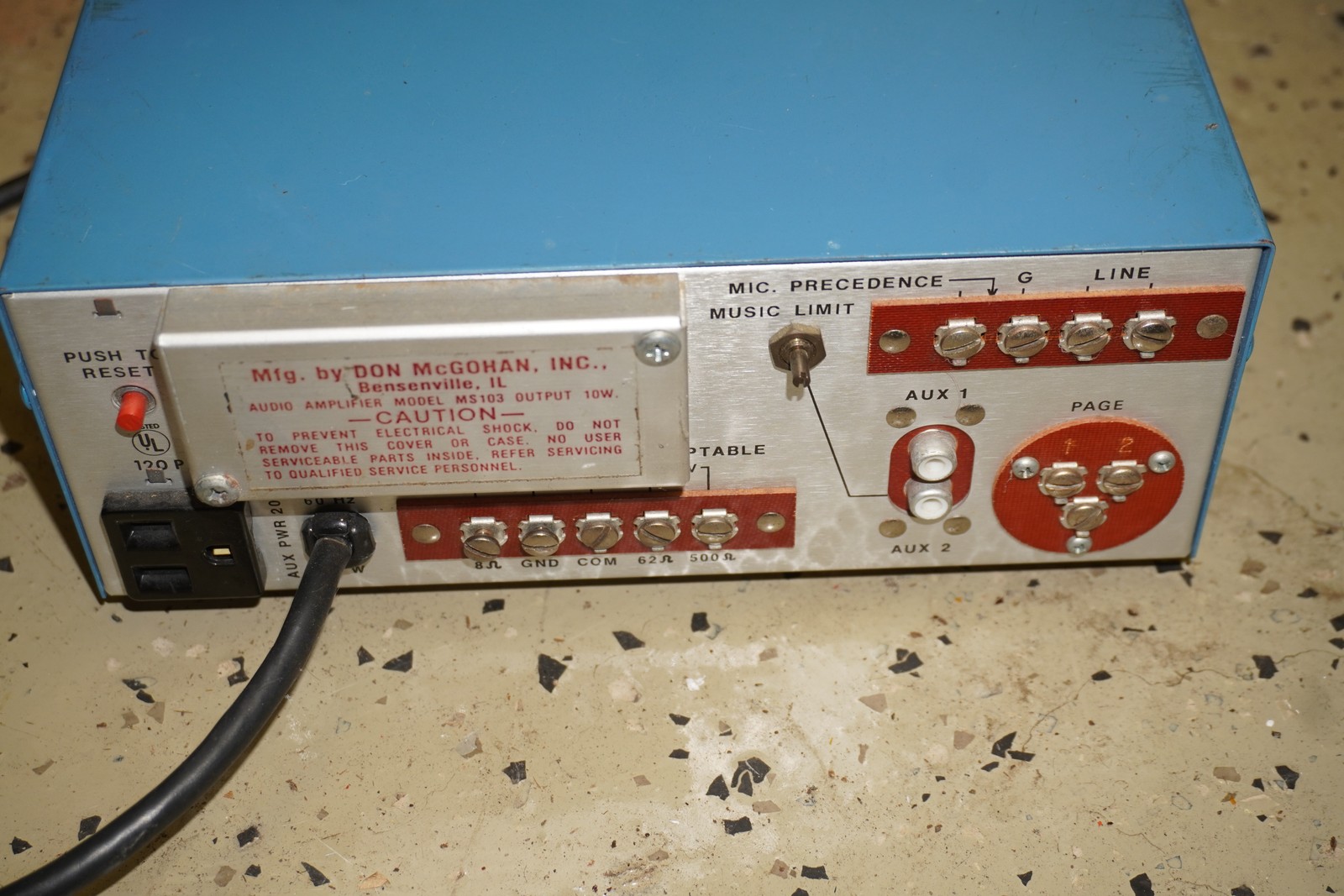 McGohan 10 Watt Amplifier Model MS-103 Working