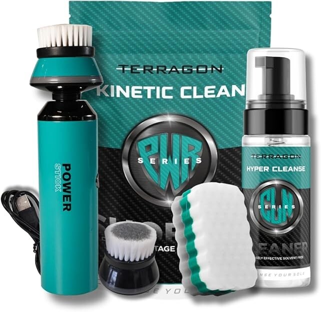 Terragon Kinetic Cleanse Shoe Cleaning Kit with Electric Shoe Cleaner Brush