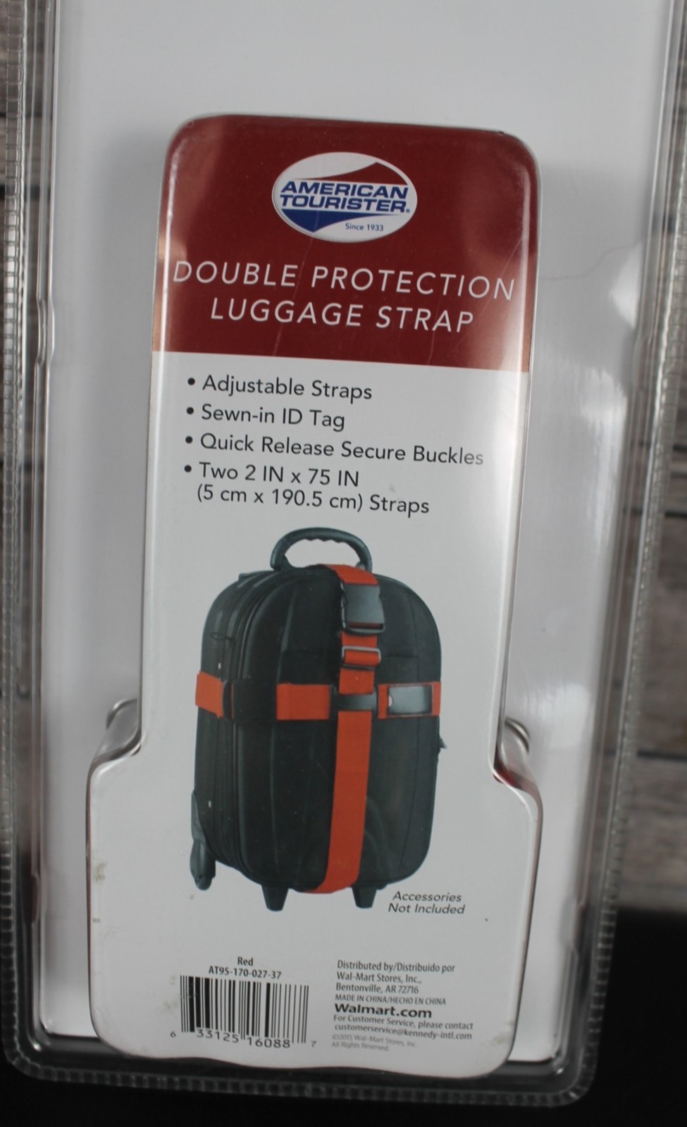 American Tourister Double Protection Luggage Strap Red 2-Pack Adjustable 75in