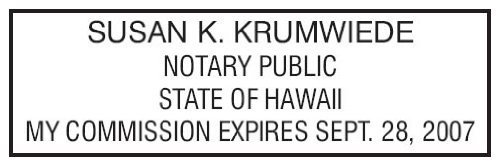 State of Hawaii l Rectangle Self-Inking Notary Public Stamp - Hawaii