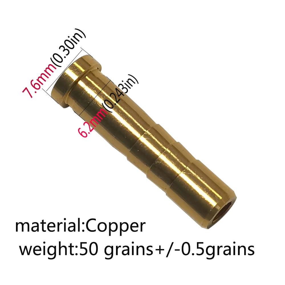 50 Grain Archery Arrow Copper Insert Screw Copper Brass Arrow Inserts Arrowhe...