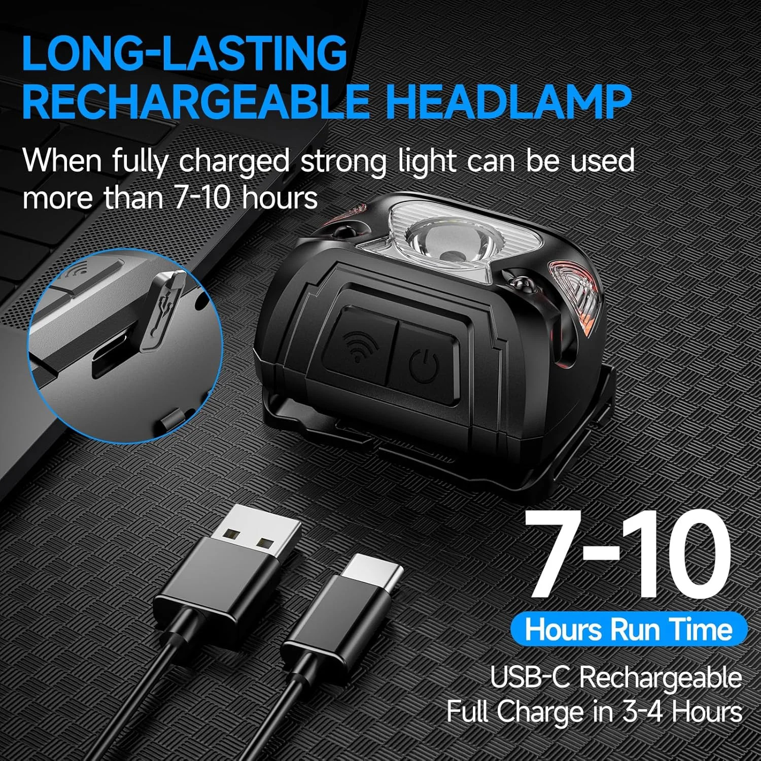 2 Sets High-End Comfortable Camping Work Headlamp Long Endurance Lighting FAST