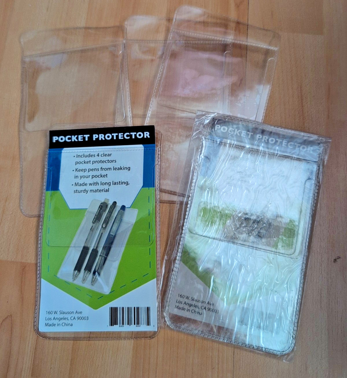 Lot Pocket Protectors (2x4) 8 Total Count Clear Brand New Free Shipping New