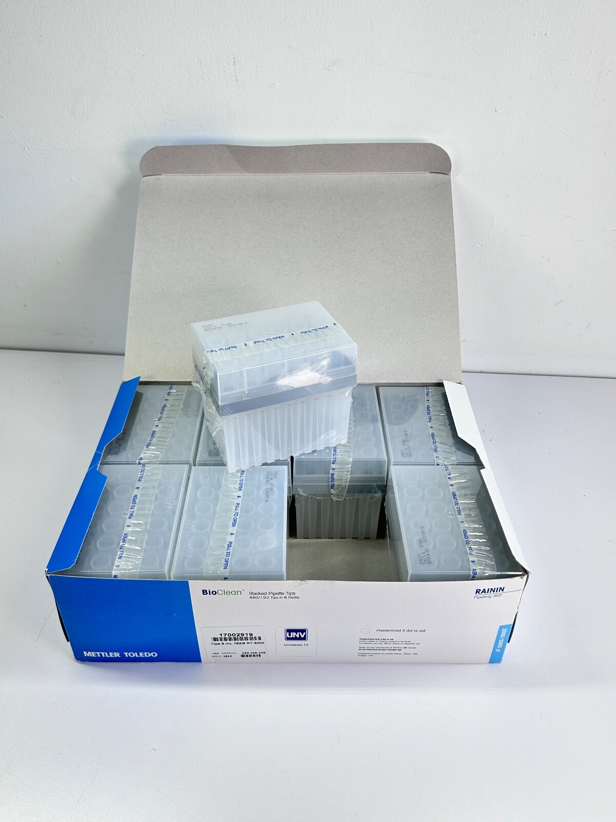 NEW Rainin RT-2000S Pre-Sterilized Pipette Tips 2000/5000 µl 192 Tips in 8 Racks