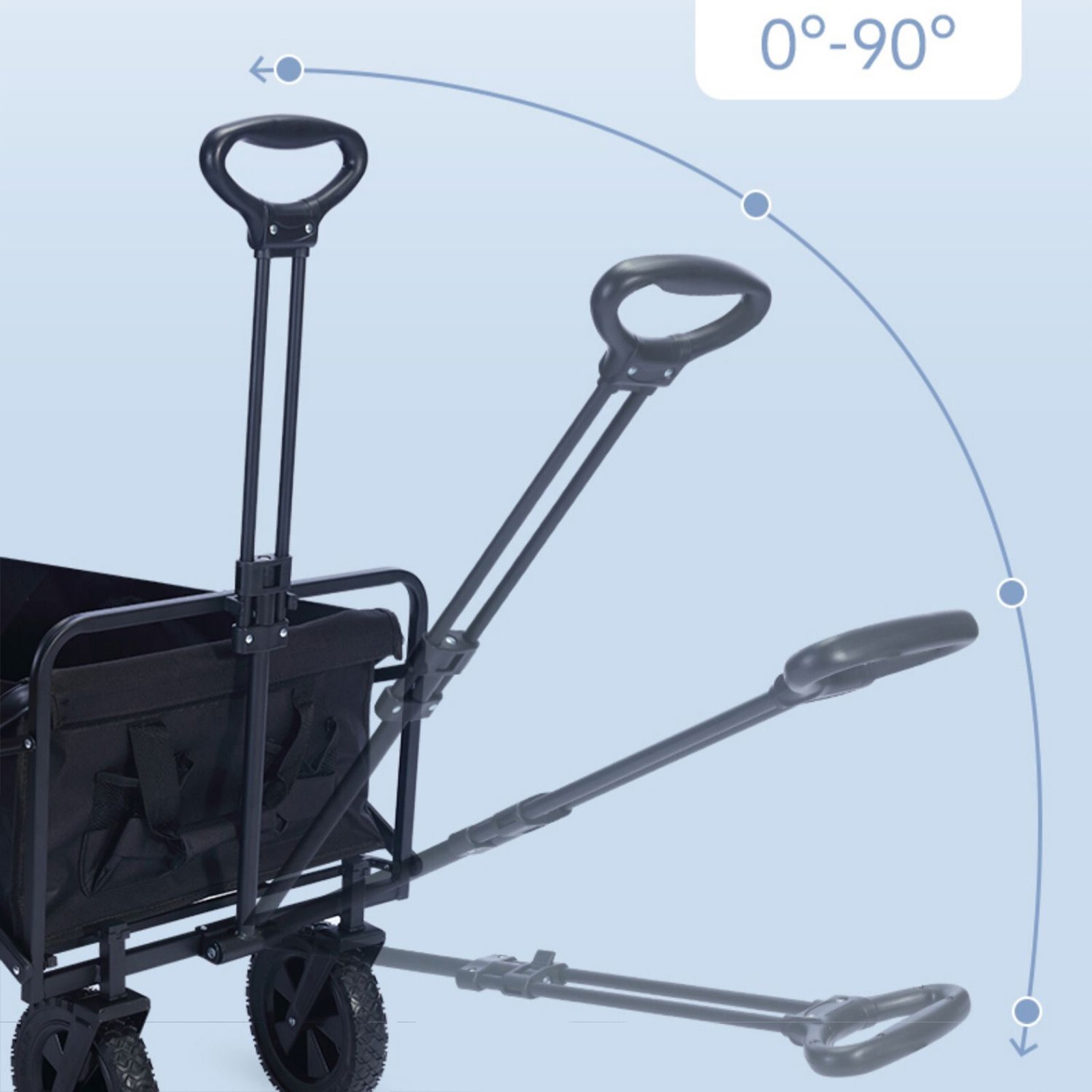 Wagon Cart Pull Handle Spare Replacement Telescoping Rod For Camping Trolley New