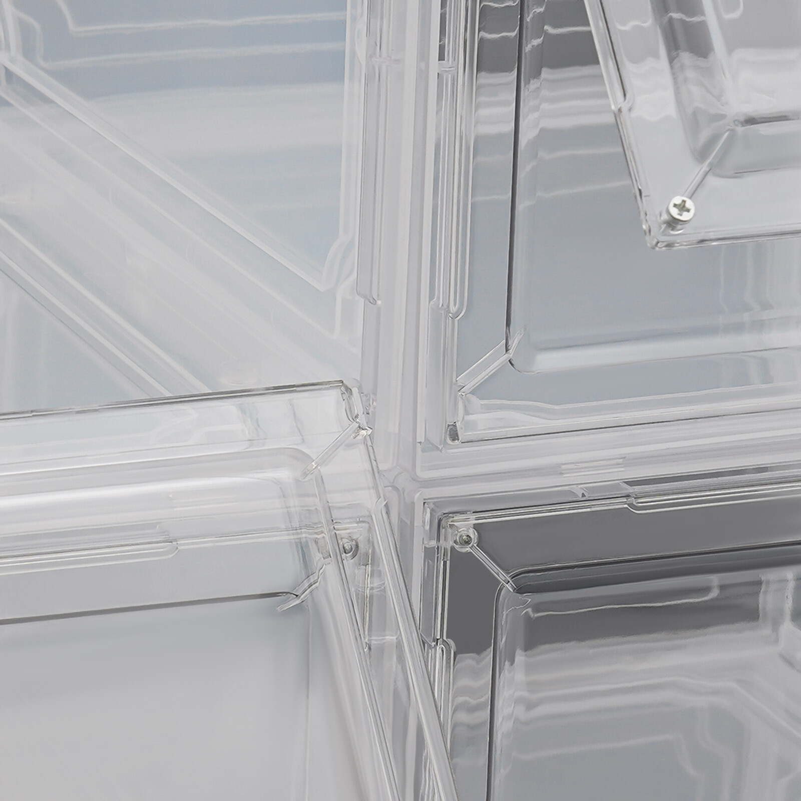 12PCS Shoe Containers Transparent-Front Door Open Acrylic Shoe Display Cabinet