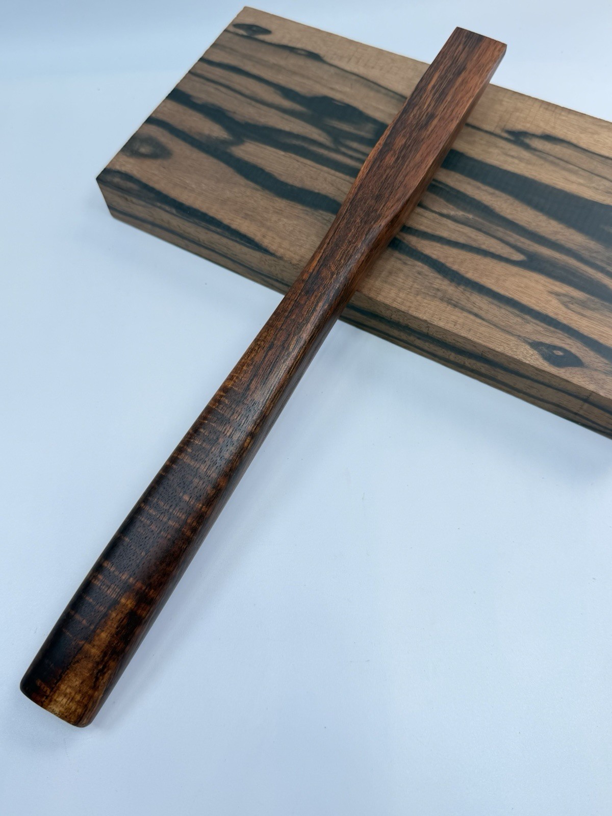 Japanese Hammer (Genno) Curly Koa Curved Handle.  Handmade.