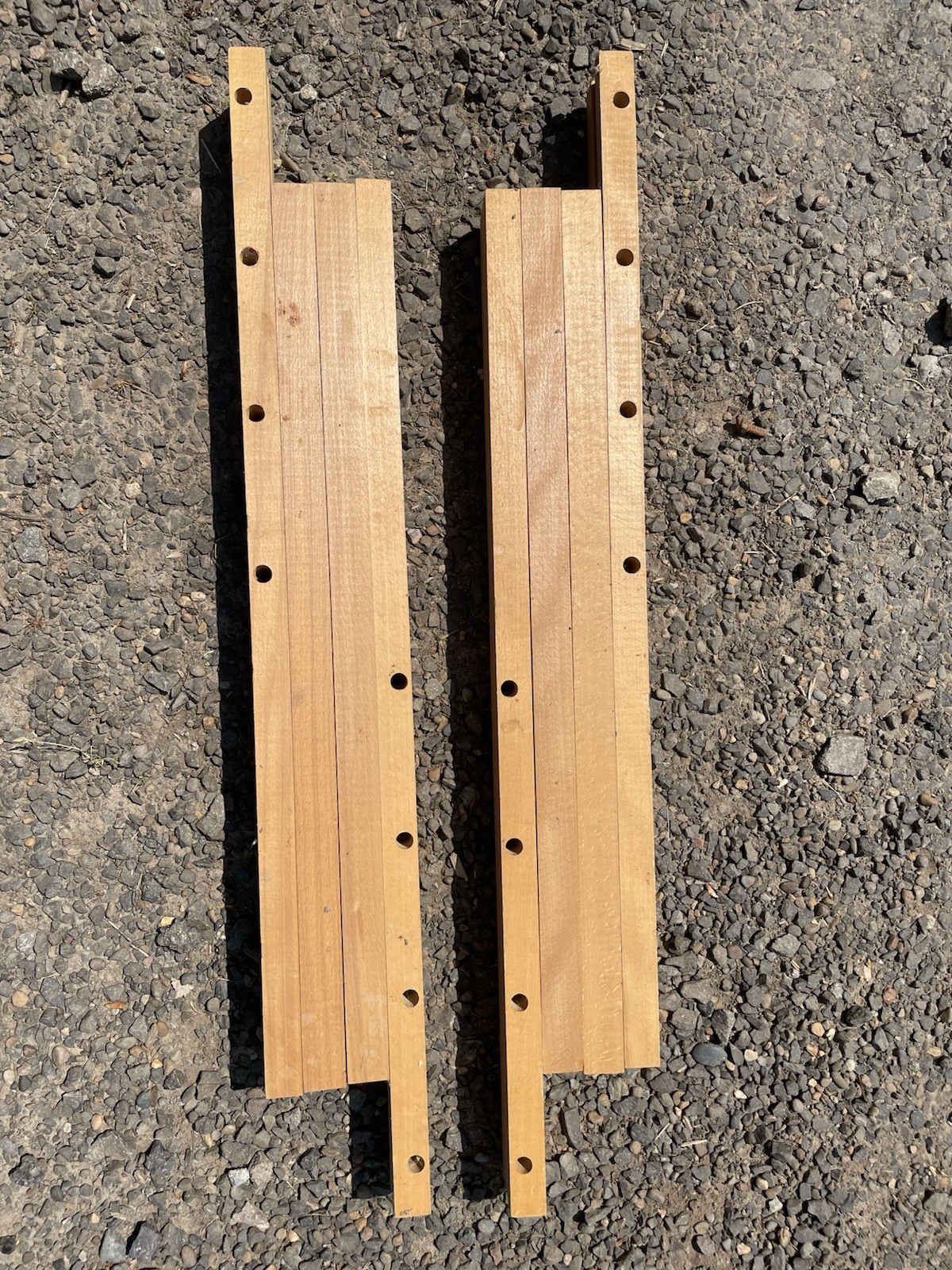 2 Vintage Dining Table Slides for Leaf Extension mechanism Pair