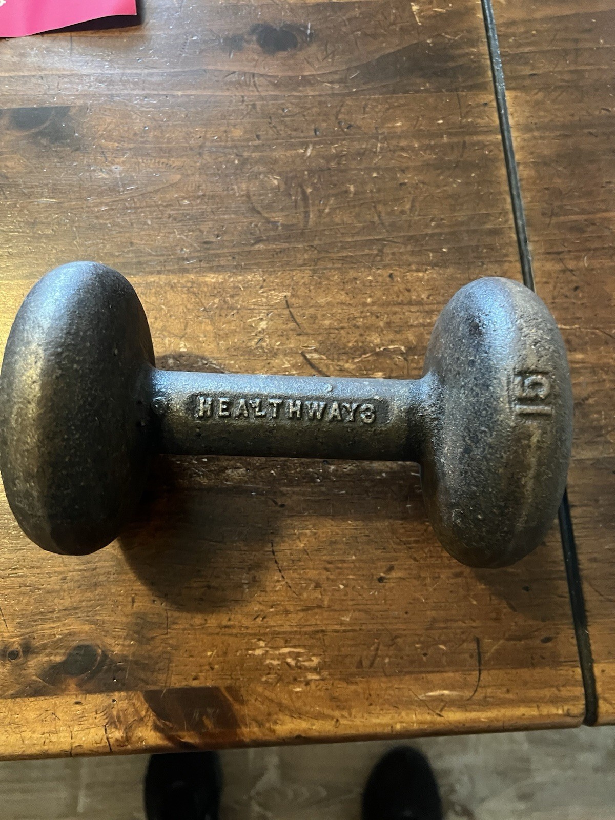 Healthways 15 lb Black Cast Iron Fixed Weight Dumbbell, Single 1