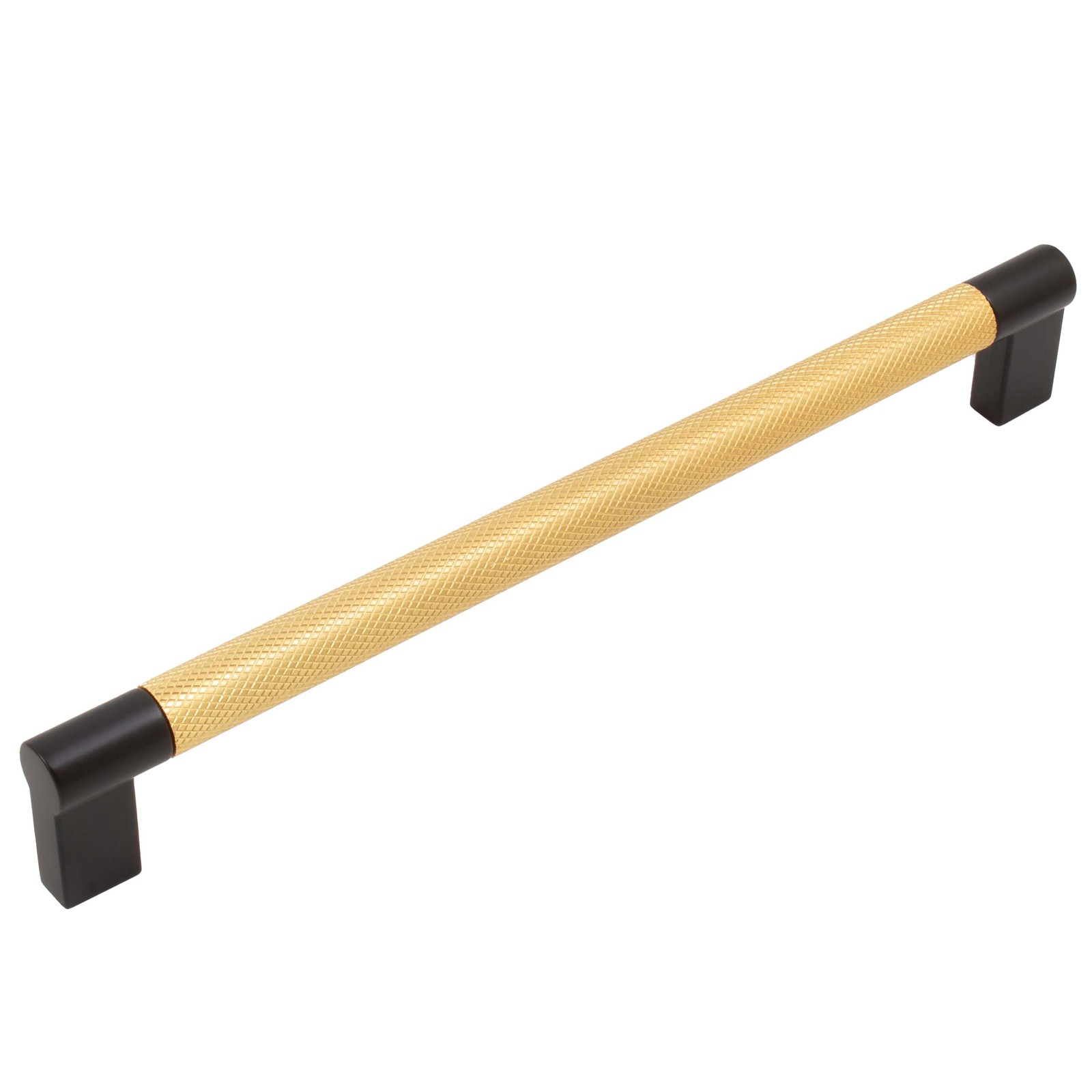 Urban Cabinet Pull, 192 Millimeters, Satin Brass with Matte Black Ends by Stone