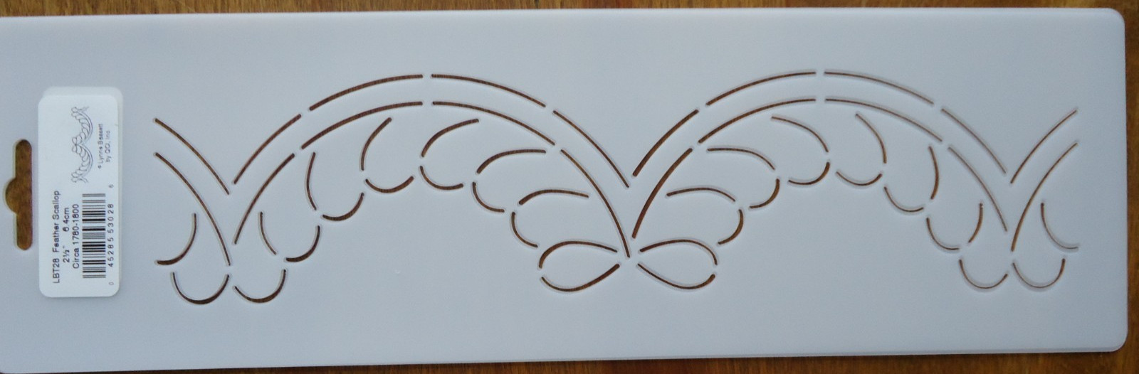 Stencil Quilting LBT28 Feather Scallop quilt QC 2 1/2" 6.4cm template stitch