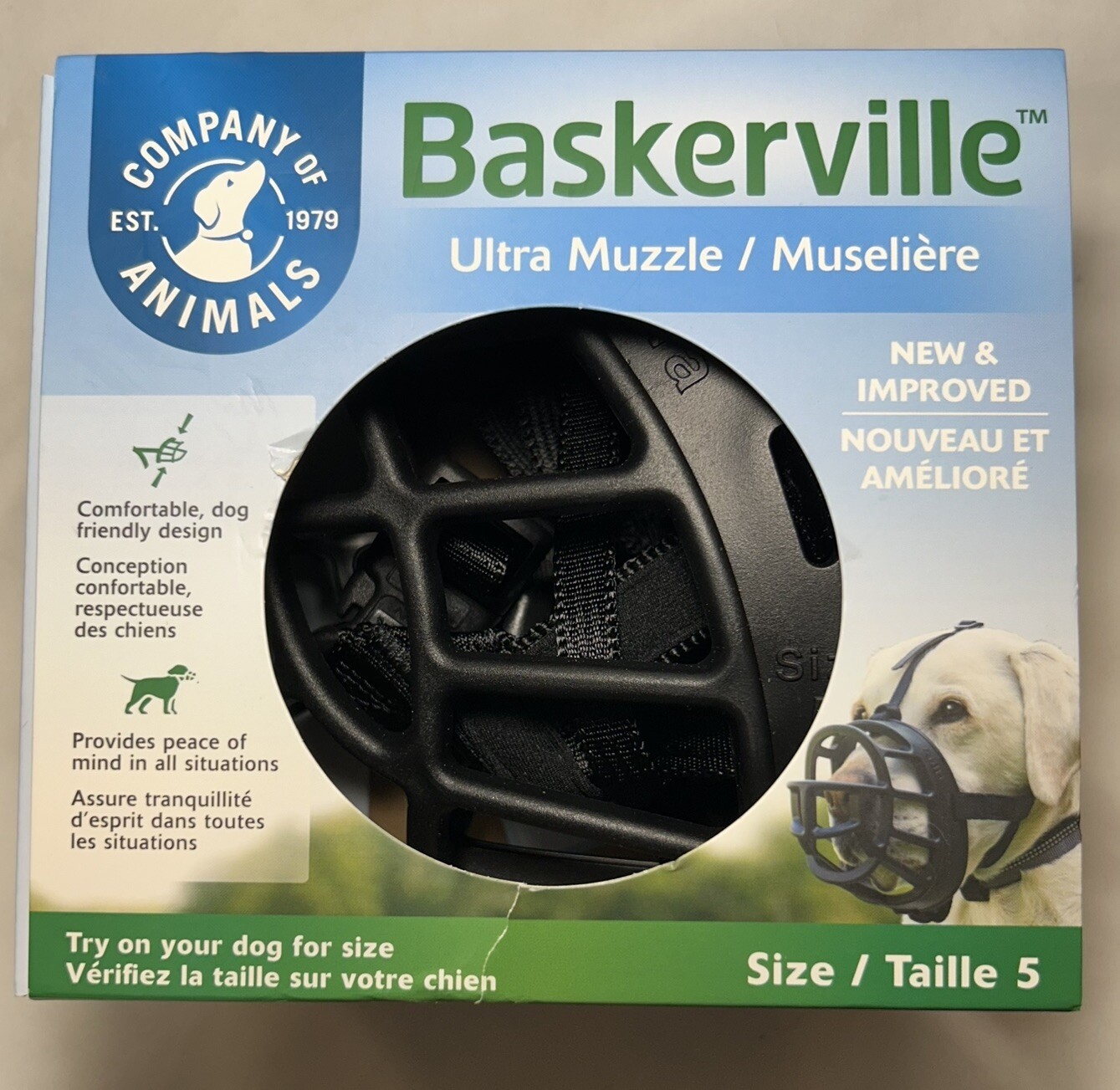 Baskerville Ultra Muzzle for Dogs, Size 5 - Black NEW
