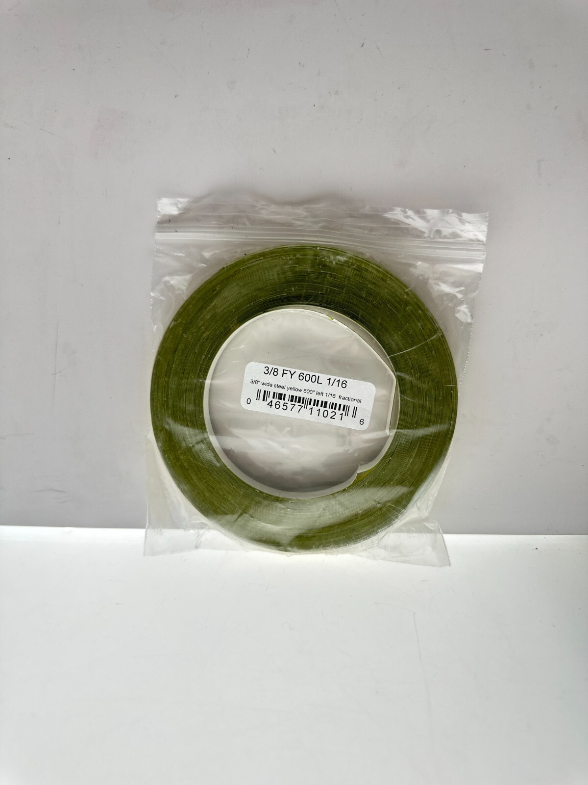 3/8" Wide Steel Yellow 600" Left 1/16 Fractional Adhesive Measure Tape