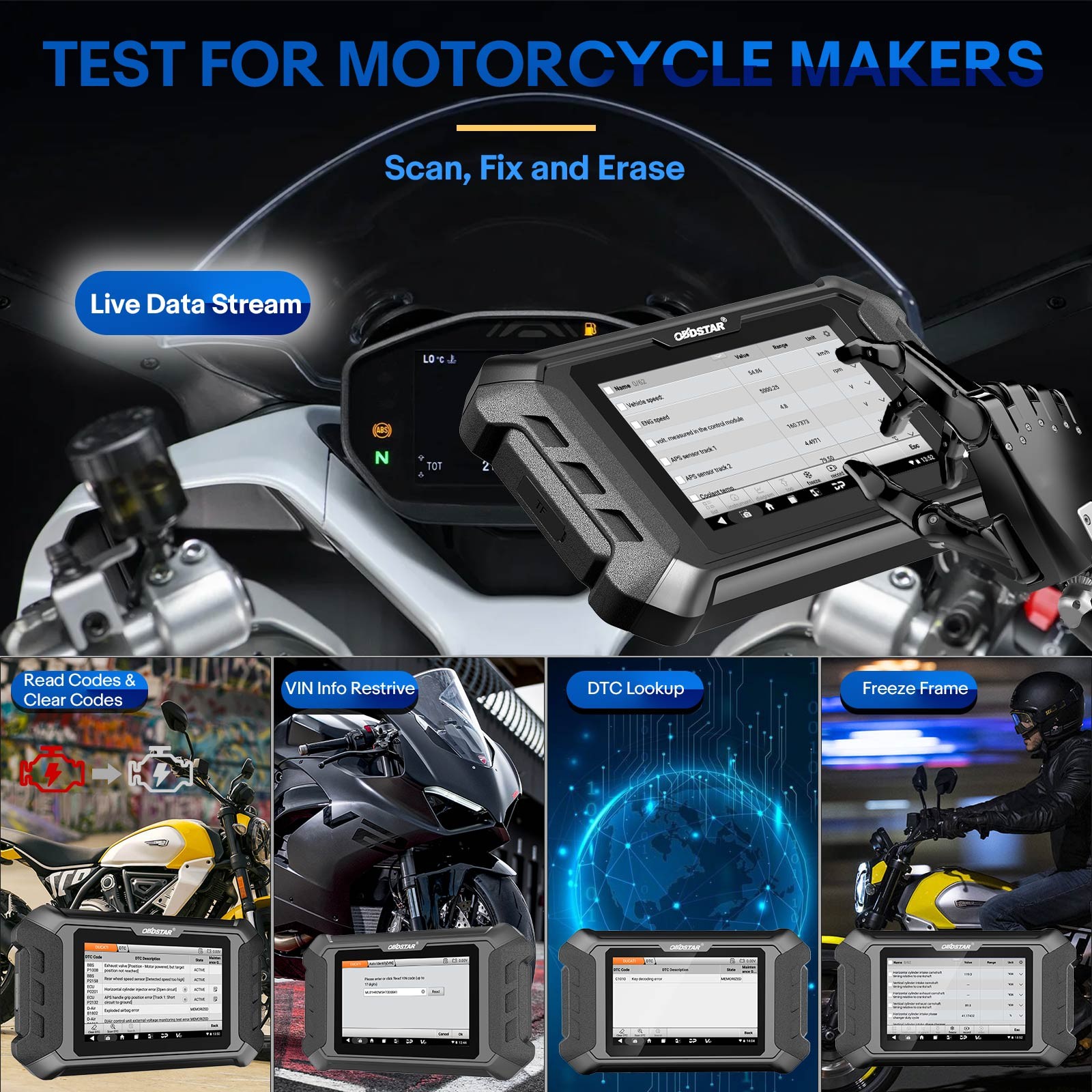 OBDSTAR ISCAN For DUCATI Motorcycle Diagnostic Scanner Immo KEY Progarmming