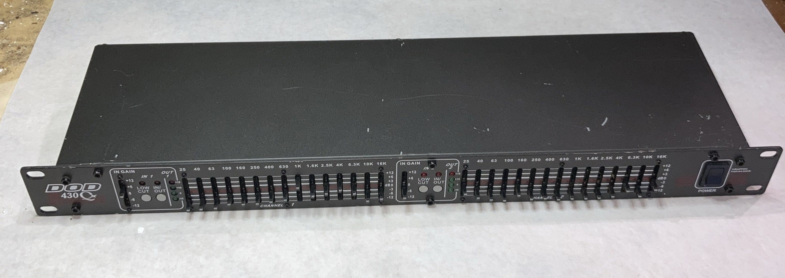 DOD SR430QX Dual Channel 15-Band Rackmount Graphic Audio Equalizer Black Tested